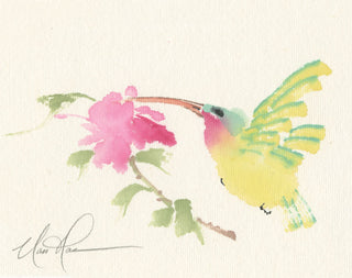 Rose and Hummingbird I