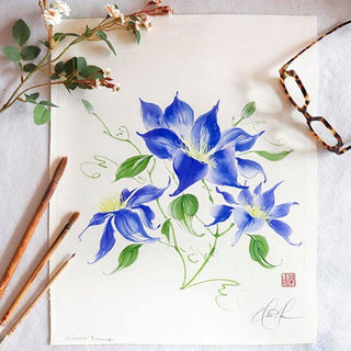 Clematis painting by Nan Rae