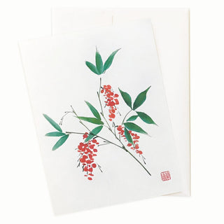 Nandina Holiday Card by Nan Rae