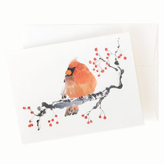 Winter Berries (Cardinal) Card by Nan Rae