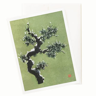 Snowy Pine Holiday Card by Nan Rae