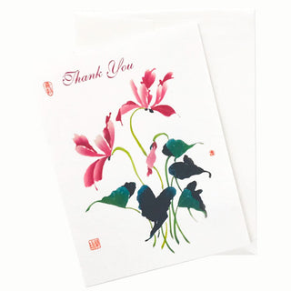 18-15T Cyclamen Thank You Card by Nan Rae