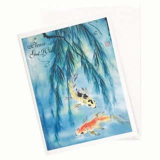 18-19Gw Golden Carp Get Well Card by Nan Rae