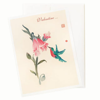 Foxglove Love Valentines Card by Nan Rae