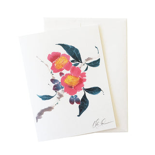 21-62 Camellia Semiserrata Card by Nan Rae