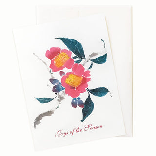 Camellia Semiserrata Holiday Card by Nan Rae