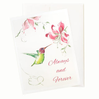 Valentine's Day Card from an original Brush paint6ing by Nan Rae on Mulberry paper
