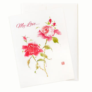 27-04V Floral Studies - Roses IV Valentines Card by Nan Rae