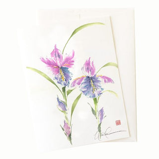 bearded iris greeting card