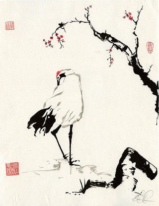 Crane painting by Nan Rae