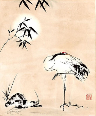 Original Crane painting by Nan Rae