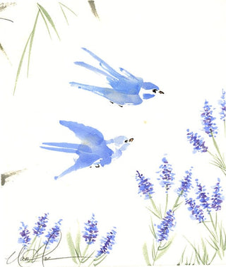 Birds Brush painting by Nan Rae