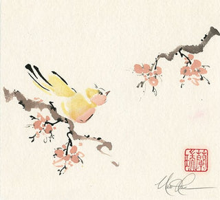 Bird on Plum painting