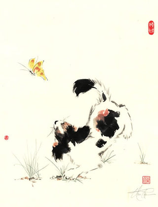 dog and butterfly