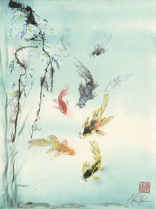 Koi painting by Nan Rae