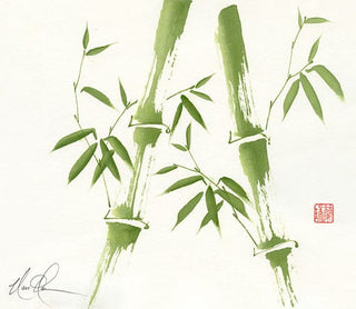 An Original Bamboo painting by Nan Rae on Mulberry paper