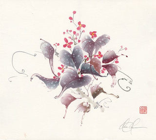 Begonia Brush painting by Nan Rae