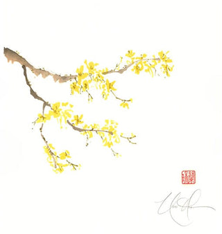 Forsythia painting by Nan Rae