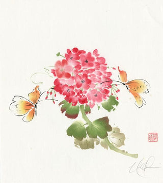 butterfly and geranium