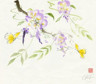 wisteria and butterflies