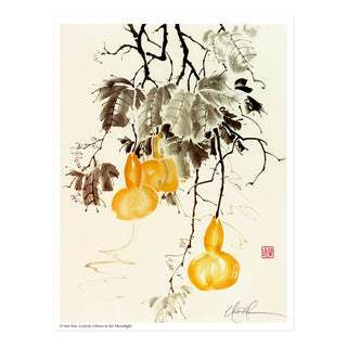 Gourds Glisten in the Moonlight Print by Nan Rae