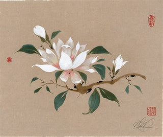White Magnolia Painting by Nan Rae