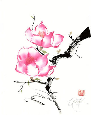 Chinese Magnolia painting by Nan Rae