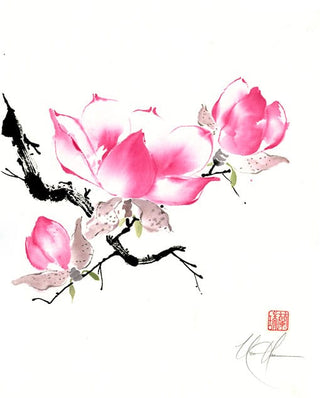 Chinese Magnolia painting by Nan Rae