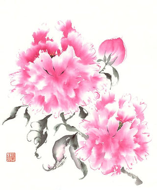 original peony painting by Nan Rae