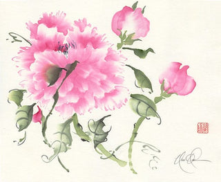 Original Peony Painting by Nan Rae