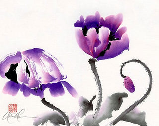 An Original Poppies painting by Nan Rae