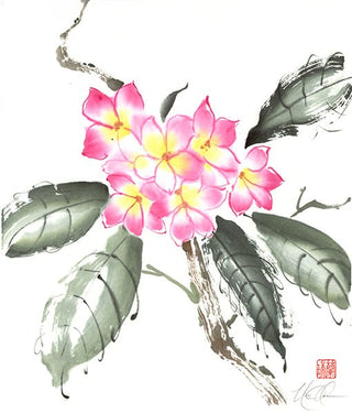 plumeria painting by Nan Rae