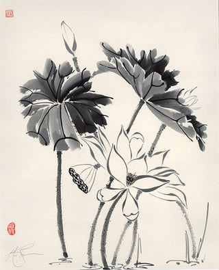 Lotus painting by Nan Rae