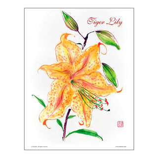 Tiger Lily Brush Painting Class Lesson by Nan Rae