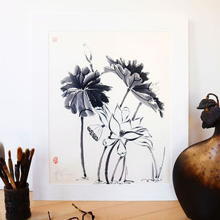 Lotus painting by Nan Rae
