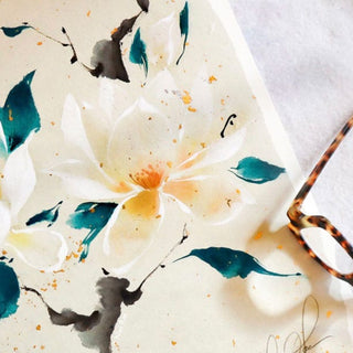 White Magnolia painting by Nan Rae