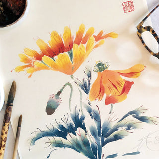Poppy painting by Nan Rae